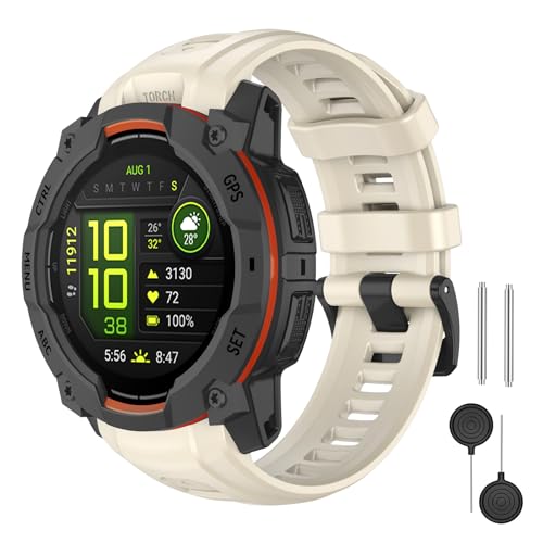 MYSNBKN �X�|�[�c�o���h Garmin Instinct 3 45 Watch�Ή� 22mm �\�t�g�V���R�� �h�� �����p�X�g���b�v Garmin Instinct 3 45mm �X�}�[�g�E�H�b�`�p