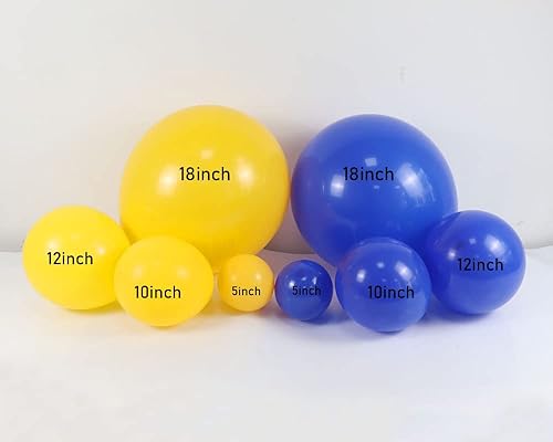 Miniatura 5 de Kit de arco de globos azules y amarillos, 134 guirnaldas de globos azul real y amarillo limón para baby shower, despedida de soltera, revelación de