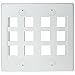 RiteAV - Keystone Wall Plate Double Gang 12-Port White (1 Piece Flush)