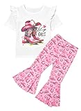 BOMDEALS Toddler Girl Western Bell Bottom Outfits -...