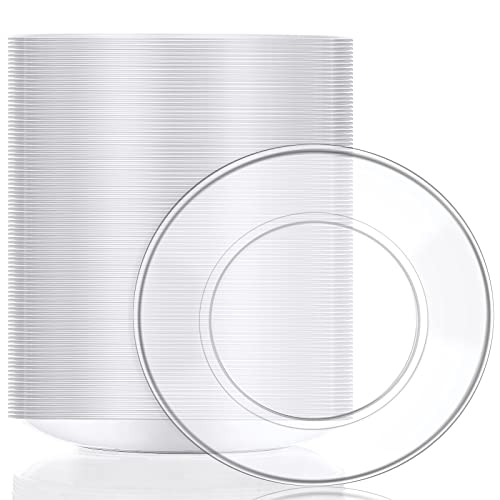 Mimorou TN-MIMOROU-472 Clear Plastic Dessert Plates 5.5 Inch Disposable Cake Plates Small Party Plates Bulk Clear Round Plates cover