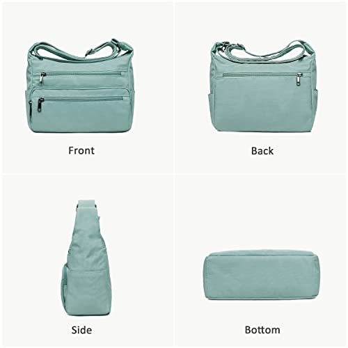 Image of VOLGANIK ROCK RFID Purses for Women Fabric Nylon Multi Pocket Crossbody Bag Ladies Travel Handbag