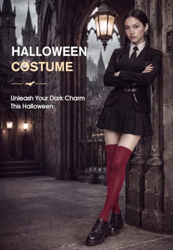 Image of Azue Women Non Slip Thigh High Socks Knee High Boot Stocking Leg Warmers | Soft cotton comfort,Non-slip silicone stay-up fit,Elastic stretch,Vibrant colors for daily wear,Halloween,or cosplay