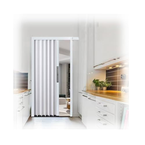 Konfigurowalne przenośne składane drzwi akordeonowe z zamkiem aluminiowa rama przesuwna składana ścianka działowa idealna do szaf 58-183 cm (40 x 80 cali / 101,6 x 203 cm)