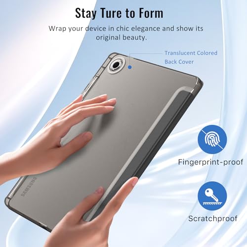 Image of MoKo Case for Samsung Galaxy Tab S10 Lite 10.9 Inch 2025 [SM-X400 /SM-X406B] with S Pen Holder, Slim Light Trifold Protective Cover with Hard PC Translucent Back Shell, Auto Wake /Sleep, Black