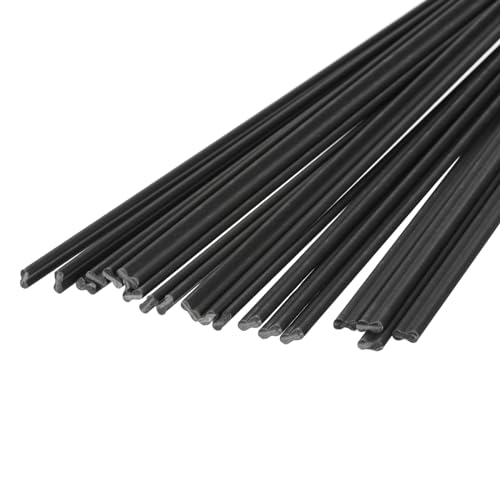 MECCANIXITY 20pcs 8 Inch Plastic Welding Rods PVC Welding Strips Welder Rods for Plastic Welder,Car Bumper, Kayak Repair, Black