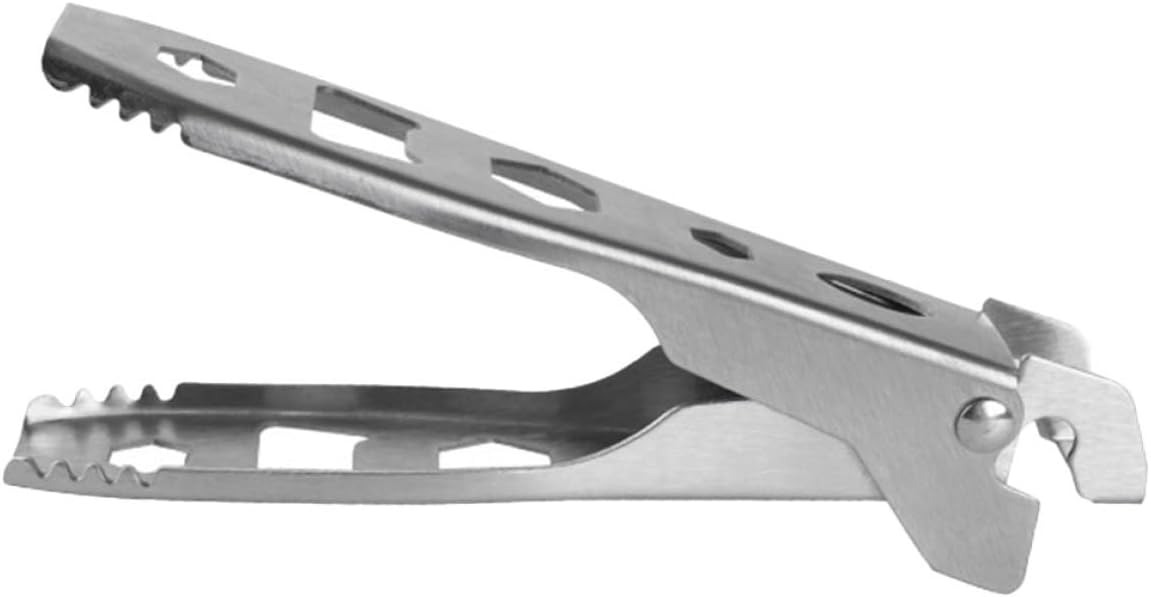 Stainless Steel Bbq Tong and Pot Clip, Multi-function Barbecue Clamp Bottle Opener, Portable Wear-resistant Camping Cooking Accessory for Outdoor Grill and Picnic