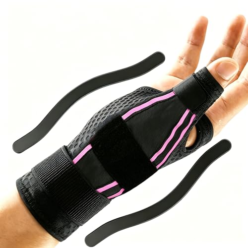 Image of HANNEA Thumb Spica Splint Wrist Brace with Adjustable Compression Straps, Right or Left Hand Use Thumb and Wrist Support Stabilizer for Sprains, Tendonitis, Carpal Tunnel, Arthritis