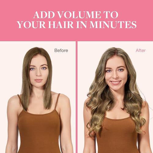 Image of GOO GOO Clip in Hair Extensions Real Human Hair, Remy Human Hair Extensions Clip ins for Women, Natural Human Hair, 18inch 150g 9Pcs, 7 Bronde