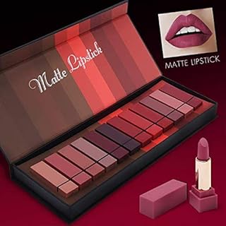 12 Colors Waterproof Long Lasting Durable Matte Lipstick Sexy Moisturizing Lipstick Lip Gloss Set with Gift Box