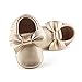 OOSAKU Infant Toddler Baby Soft Sole PU Leather Bowknots Shoes (3-6 Months, Gold)