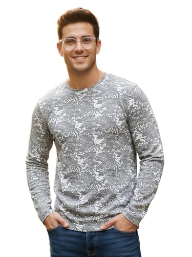Image of Urbano Fashion Men's Printed Full Sleeve Slim Fit Cotton T-Shirt