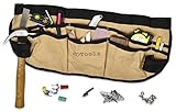Updated Super Heavy Duty Canvas Tool Apron Multi-function with Reinforced Non-Collapsing Hammer Holder. Best Quality Construction. Designed by a Carpenter!