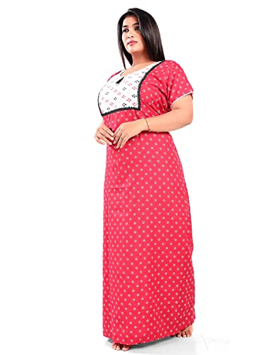 Image of Fabme Women's Cotton Plus Size Night Dress Nighty