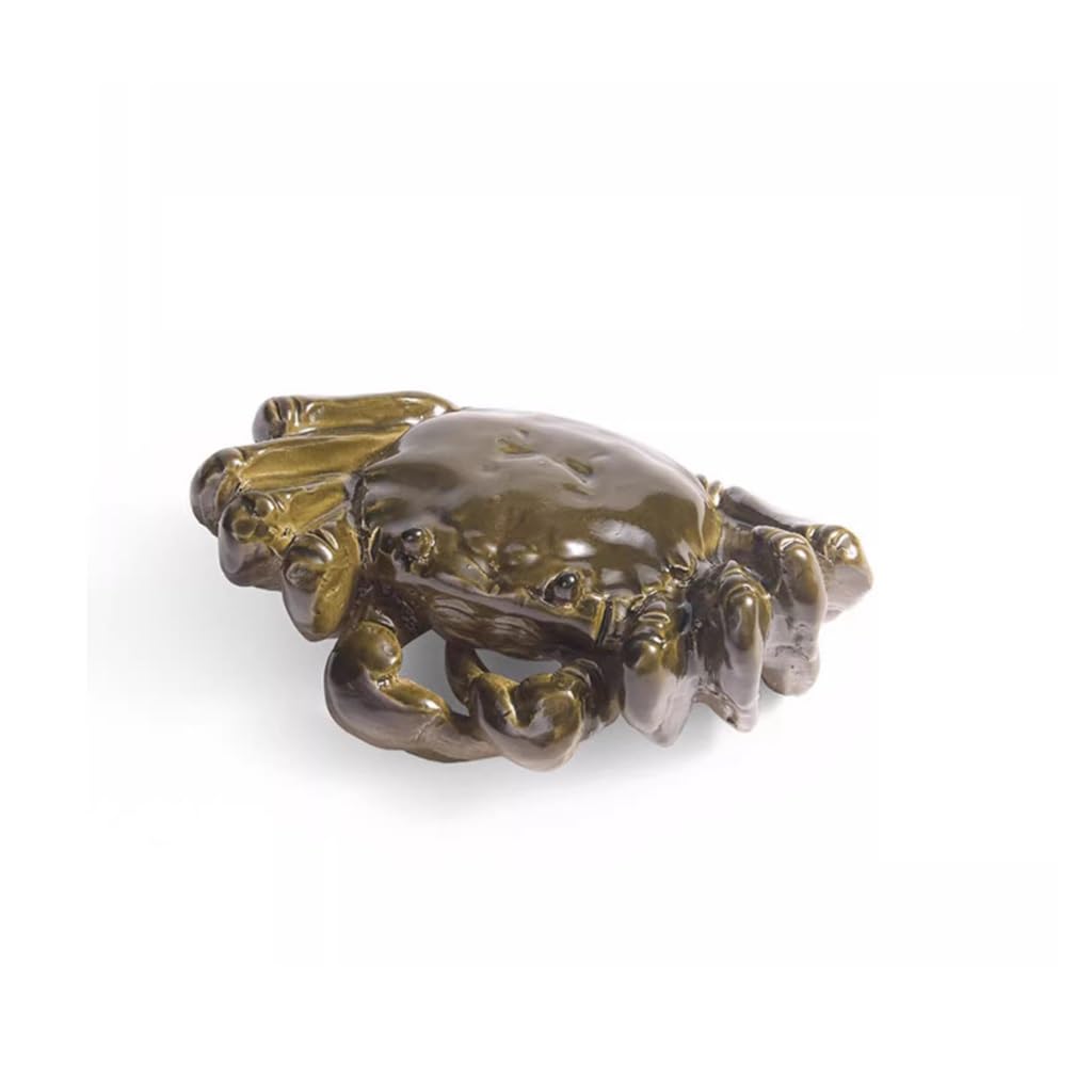 ENGENDER Kung Fu Tea Pet Purple Sand Tea Pet High Temperature Discoloration Hairy Crab Handmade Statue Fortune Ornaments
