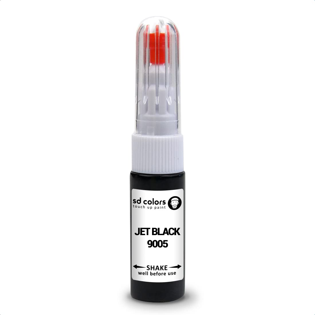 SD COLORS JET BLACK RAL 9005 New Touch Up Paint Pen 7ML REPAIR SCRATCH CHIP BRUSH