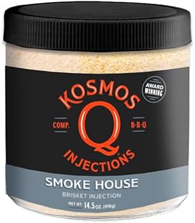 Kosmos Q Smoke House Reserve Blend Injection, BBQ Marinade for Brisket, Beef & More, Smoky Mesquite Flavor, Moisture-Retaining Meat Seasoning for Smoking & Grilling, 16 Oz Jar