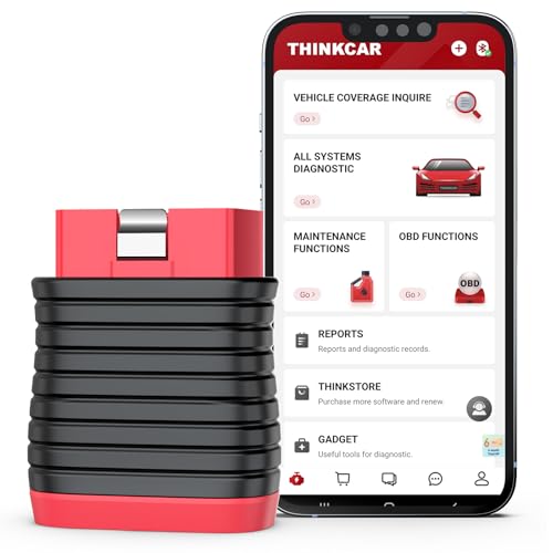 THINKCAR THINKDIAG BD6 OBD2 Scanner Bluetooth Wireless All System Code Reader Diagnostic Tool for iOS & Android 5+ Hot Reset Bluetooth OBD2 Scanner for Car Check Engine Light Lifetime Free Update