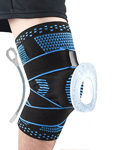 Rantizon Genouillère professionnelle antidérapante pour homme et femme, genouillère de compression avec coussinets en gel rotulien et stabilisateurs latéraux pour la course, les déchirures du ménisque Cover