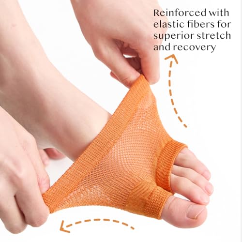 Girls Half-toe Socks, Women Thin, Sheer Lyocell, Toe-Separating Breathable Mesh, Non-Slip Silicone, Flip-Flops, Colorful4