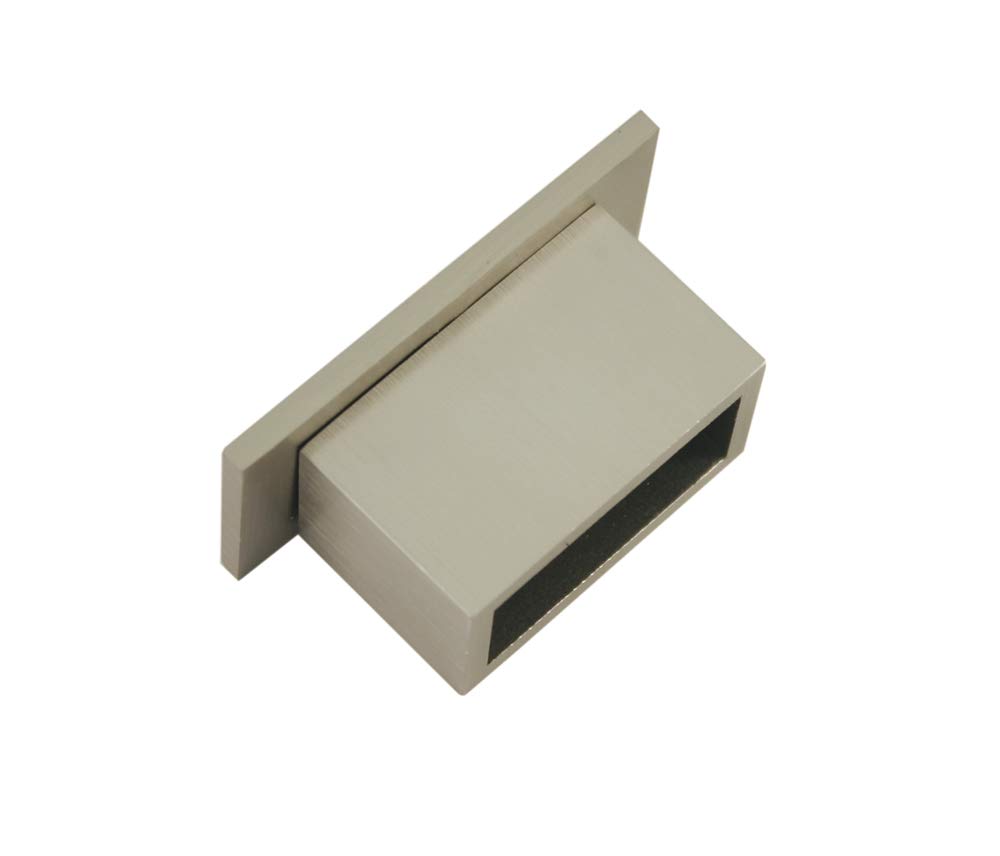 Gardinia Luxor Wall Bearing for Aluminium Profile with Inner Track Rectangular Brushed Steel, Nicht Zutreffend