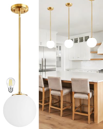 Majade Pendant Lights Kitchen Island 7.4" Globe Gold Modern Pendant Light