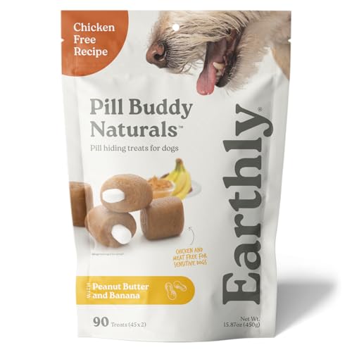 Presidio Earthly Pill Buddy Naturals - PB & Banana Recipe Pill Hiding Treats for Dogs - Make A Perfect Pill Concealing Pocket Or Pouch for Any Size Medication - 90 Servings