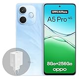 OPPO A5 Pro 4G 8Go RAM + 256Go ROM, Smartphone débloqué avec IA, écran 6,67 Pouces 90 Hz, Appareil Photo 50 Mpx avec autofocus, Batterie 5800 mAh, IP69, Feather Blue (Chargeur SUPERVOOC 45 W Inclus) OPPO A5 Pro 4G 8Go RAM + 256Go ROM, Smartphone débloqué avec IA, écran 6,67 Pouces 90 Hz, Appareil Photo 50 Mpx avec autofocus, Batterie 5800 mAh, IP69, Feather Blue (Chargeur SUPERVOOC 45 W Inclus)