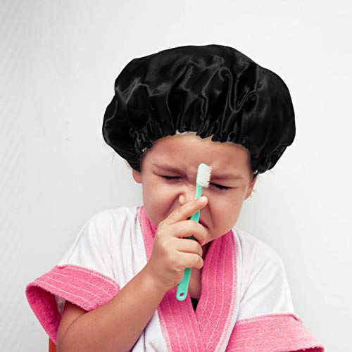 Beaupretty Touca de banho reutilizável, grande touca de banho ajustável com camada dupla à prova d'
