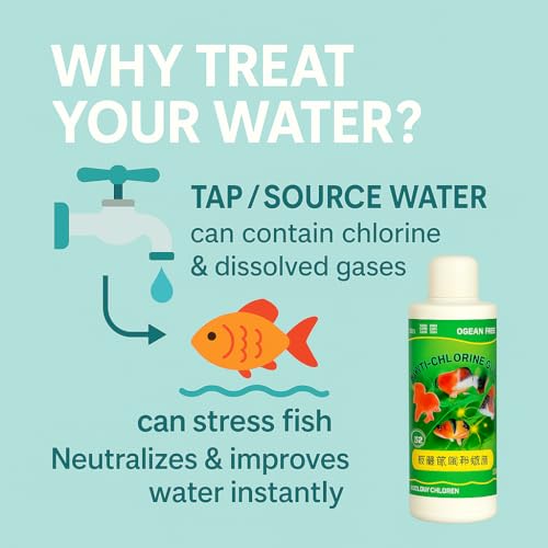 Image of Ocean Free 240Ml Anti-Chlorine Aquarium Water Conditioner - Instantly Removes Chlorine & Chloramine | Safe for Fish, Shrimp & Plants | Freshwater & Saltwater Use