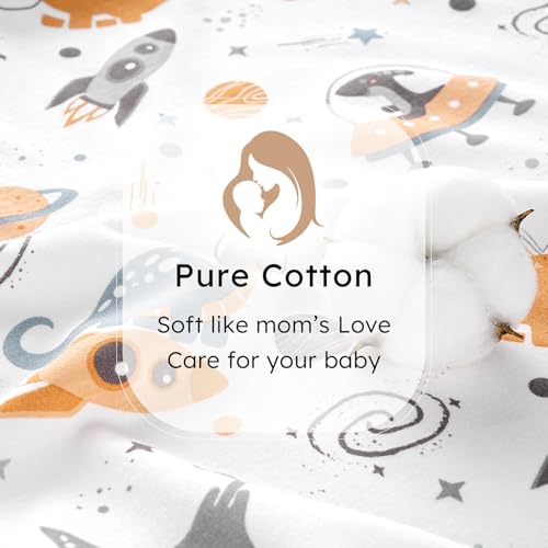 Image of Baby Sleep Sack 18-24 months, 100% Cotton Sleeping Sack for Newborn and Infant, 3 Pack Baby Wearable Blanket for Boy and Girl, 0.5 Tog Lightweight Double Zipper Sleep Bag Coffee Dinosaur Planet
