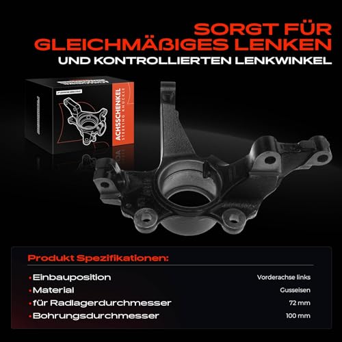 Frankberg Achsschenkel Vorderachse Links Kompatibel mit Corsa D S07 1.0L-1.7L 2006-2014 Corsa D Kasten/Schrägheck S07 1.4L-1.7L 2012-2014 Replace# 93188959