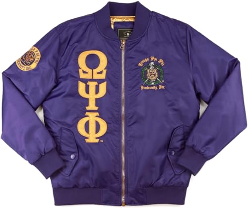 Big Boy Omega Psi/Ψ Phi Divine 9 S4 Bomber Jacket [Purple - 3XL] - ID#71664
