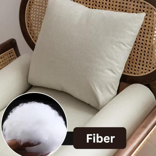 Image of Modern Rattan Cane Sofa with Curved Arms Wooden Frame, Beige Cushions and Throw Pillows Sofa for Living Room, Bedroom, Hallways (3 Seater)
