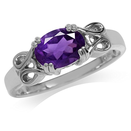 Silvershake 1.40ct. Natural African Amethyst White Gold Plated 925 Sterling Silver Solitaire Ring