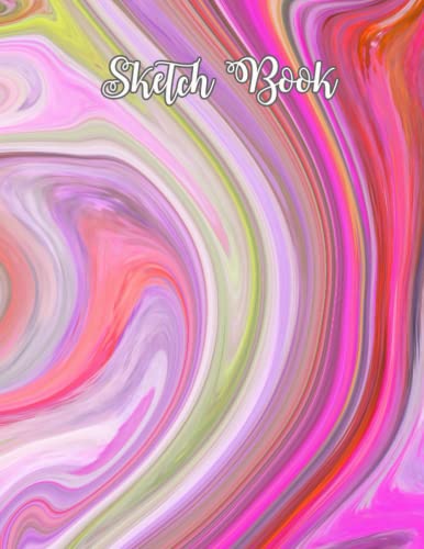 Sketch Book: Cute Colourful Water Color And floral Effect Background Blank Sketchbook For Kids 110 Pages, 8.5" x 11", For Drawing Sketching & Crayon Coloring (Kids Drawing Books)