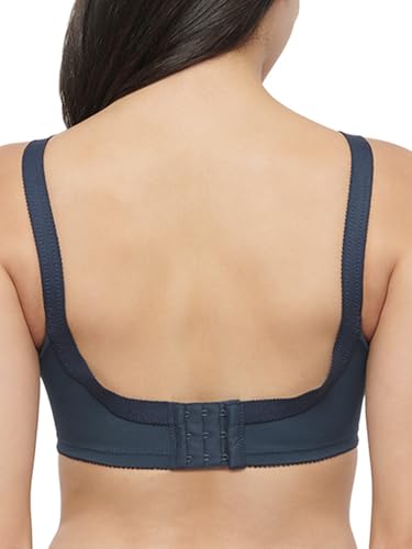 Image of Triumph International Doreen Bra For Women Non Wired Non Padded Wireless Bra Full Coverage Raschel Lace Lingerie Classic High Center Bridge Support Wide Straps Big Cup Bra for Larger Busts Pack Of 1