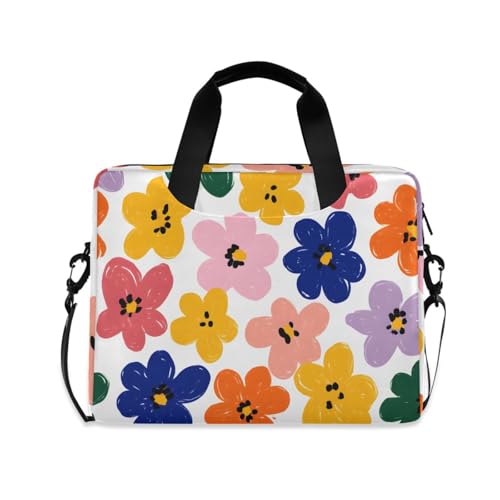 Funda para portátil patrón floral amarillo y azul 13-15.6"