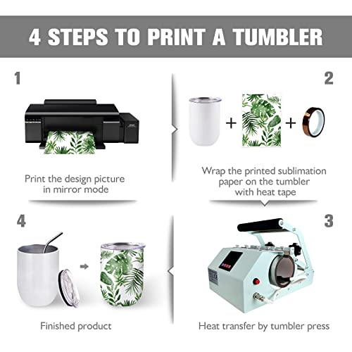BetterSub 12oz Sublimation Straight Wine Tumblers Blanks Double Wall Insulated Stainless Steel Tumblers Bulk Sublimation Tumbler Cup with Lid, Metal Straw, Brush, Display Box, 24 Pack by BetterSub - Image 5