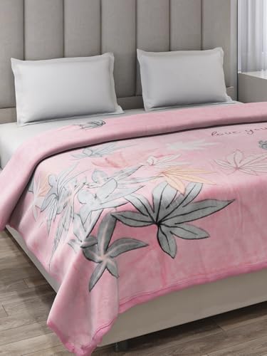 Image of Monte Carlo Dubble Bed Winter Blanket Roman Plus 1 Ply Super Soft 263 GSM, (240x220 CM), Baby Pink