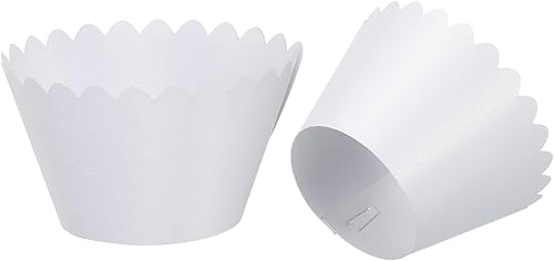 PATIKIL Papel para envolver cupcakes, paquete de 50 tazas para hornear, decoración de ondas estándar para aniversario, cumpleaños, bodas y fiestas,