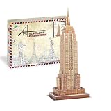 Architecture World Famous of 3D Puzzle.Build Your Own Collection of 17 Global Landmarks (Notre Dame, Colosseum) - Educational DIY Model Kit for Kids & Adults. (Empire State Building)