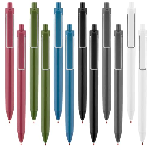 XIMKONTER Kugelschreiber, Packung 12, Premium Kugelschreiber Set, Kugelschreiber schwarz als visueller Blickfang, rutschfester Kugelschreiber zum Schreiben