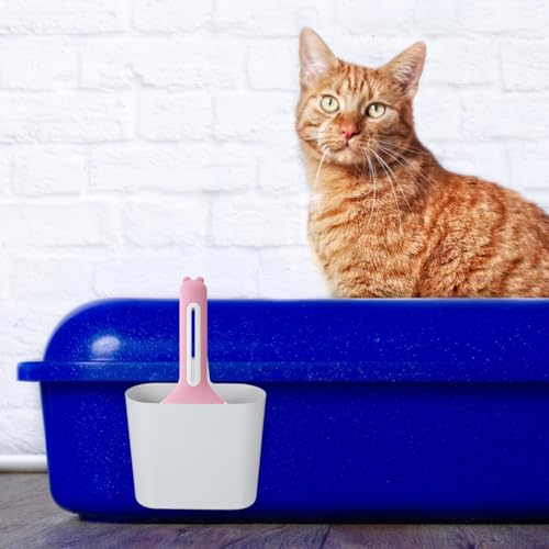 POPETPOP Suporte para colher de areia para gatos, recipiente de lixo pequeno, pá para animais de est