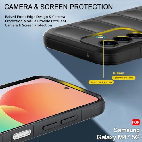 Image of TheGiftKart Liquid Silicon Back Cover Case for Samsung Galaxy M47 5G | Shockproof Military Grade Protection | Micro-Fibre Cloth On Inner Side | Anti-Slip Grip Back Cover Samsung M47 5G (TPU, Black)
