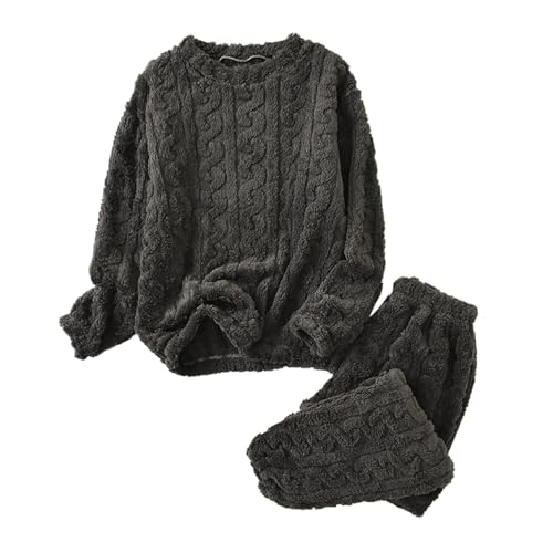 Pyjama d'hiver surdimensionné femme vêtement de sommeil chaud haut polaire manches longues