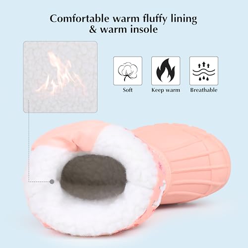 FANTURE Boys Girls Snow Boots Winter Waterproof Resistant Cold Weather Outdoor Shoes (Toddler/Little Kid)3
