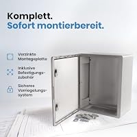 BOXEXPERT Fleet Verteilerkasten 500x400x240mm lichtgrau mit graue Tür – Ansicht 3
