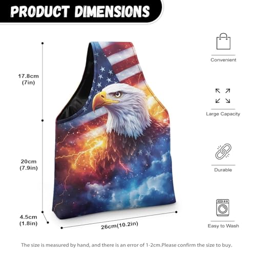Image of ZUXONGSY America250 Knitting Project Bag for July 4th 2026 Thunder Eagle Patriotic Flag Yarn Tote Bags for Crocheting Crochet Organizers and Storage