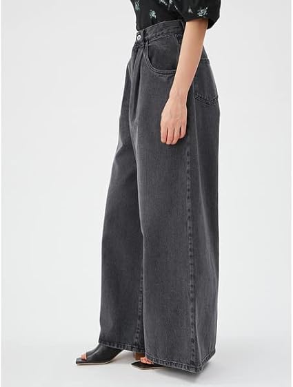 Amazon | [フレイ アイディー] ハイウエストワイドデニムパンツ